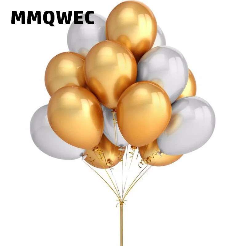 MMQWEC 15 шт. Свадебные шарики 12 дюймов Латекс Гелий Черное золото шар для baby shower День рождения День Святого Валентина украшения