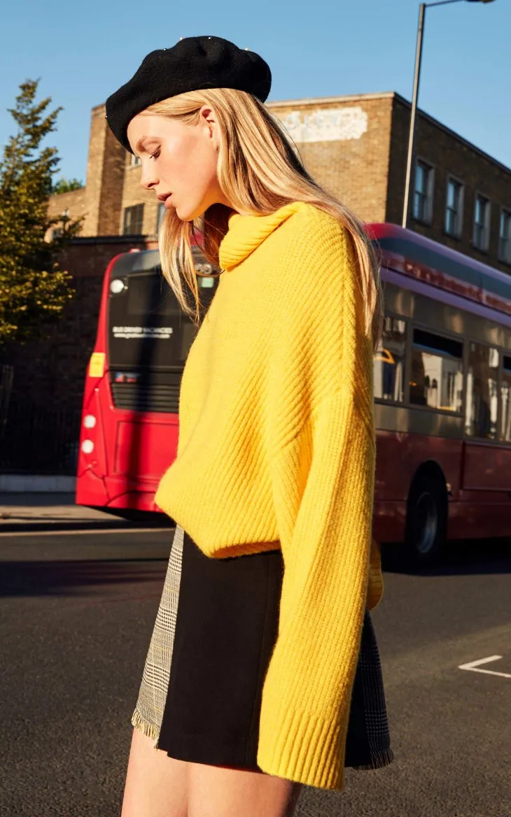 Vero Moda женский свитер свободного кроя с высоким воротником с заниженным плечом | 318413560
