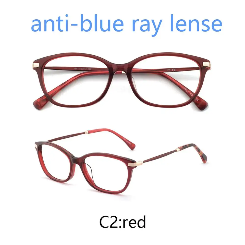 C2a red OCCI CHIARI очки для близорукости Gafas женские очки оправа ацетат весна шарнир очки по рецепту очки красные W-DIOLI - Frame Color: C2a red