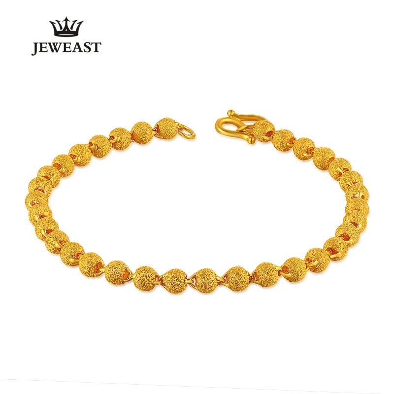 BBB 24K браслет из чистого золота, женские модные ювелирные изделия, браслет с бусинами для ногтей, браслет с золотым песком, браслет для женщин, вечерние, подарок