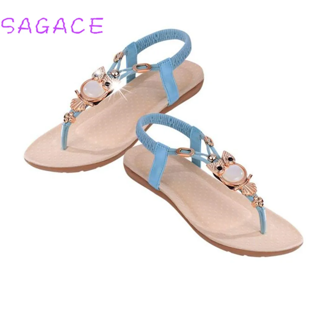 Женские сандалии со стразами SAGACE розовые с совами на ремешке пляжная обувь для