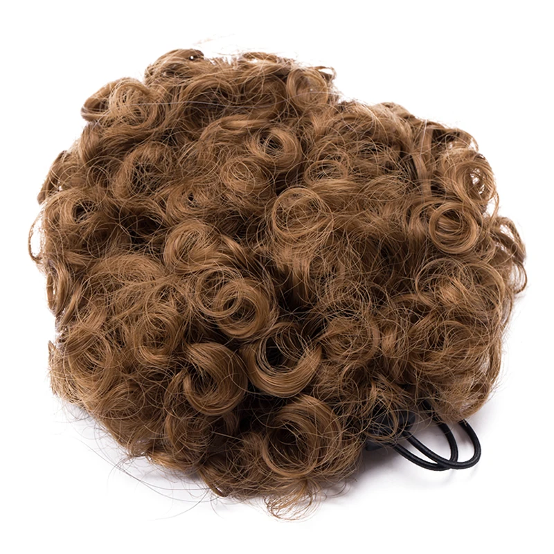 S-noilite Puff афро короткие кудрявые вьющиеся волосы булочка синтетические шиньон