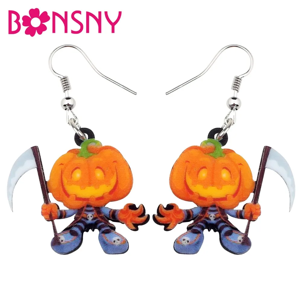 Акриловые украшения Bonsny для Хэллоуина тыква жнец искусственное украшение