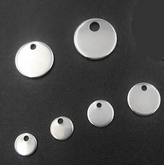 Круглые штампованные бирки для подвесок из нержавеющей стали 304 6 7 8 10 12 14 15 мм