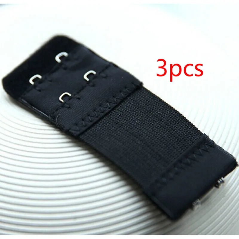 black 3pcs 1/3/5 PcsWomen 2 ряда 2 крючка бюстгальтер расширитель бюстгальтеры туфли с ремешком и пряжкой нижнее белье швейные инструменты Аксессуары для нижнего белья - Цвет: black 3pcs