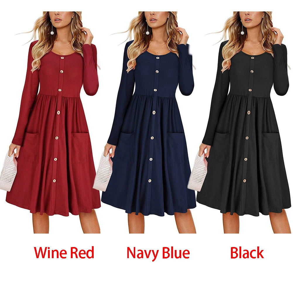 Женская одежда с круглым вырезом Туника Осень длинным рукавом Fabala Повседневная