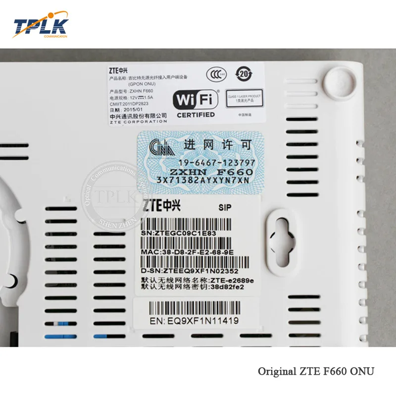 ZTE F660 GPON ONT 4 LAN + 2 голоса WIFI USB 3 0 Версия оптический сетевой терминал английская