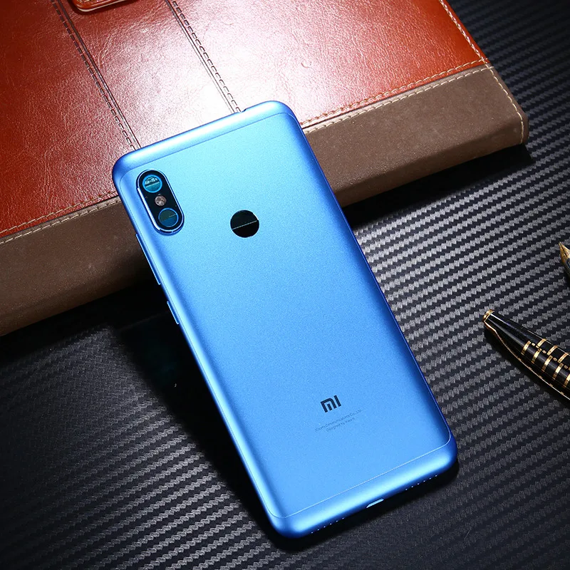 Корпус для Xiaomi Redmi Note 6 Pro, металлическая задняя крышка для батареи, запасные части для мобильного телефона, чехол с кнопками, объектив
