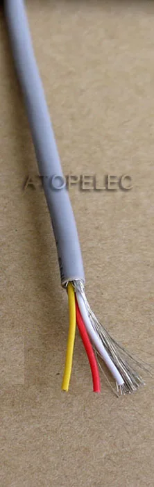 Gray 3 Cores UL2547 2547 ПВХ 2/3/4 ядра экранированный сигнальный провод шнура кабеля наушников 22AWG/24AWG/26AWG/28AWG - Цвет: Gray 3 Cores