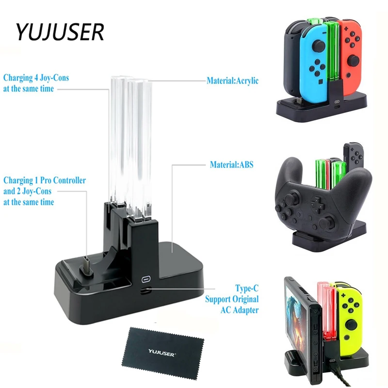 YUJUSER 1 шт. зарядная док-станция для Nintend Switch Joy-Con подставк зарядки контроллера