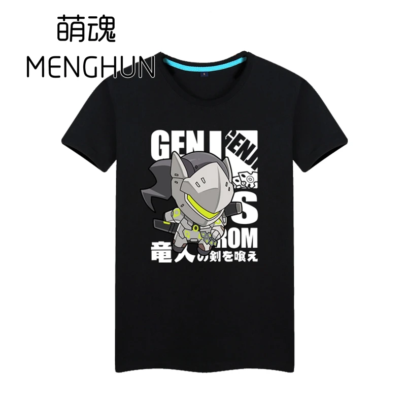 Милый Герой OW Genji футболка genji прекрасная версия Высококачественная fans рубашка