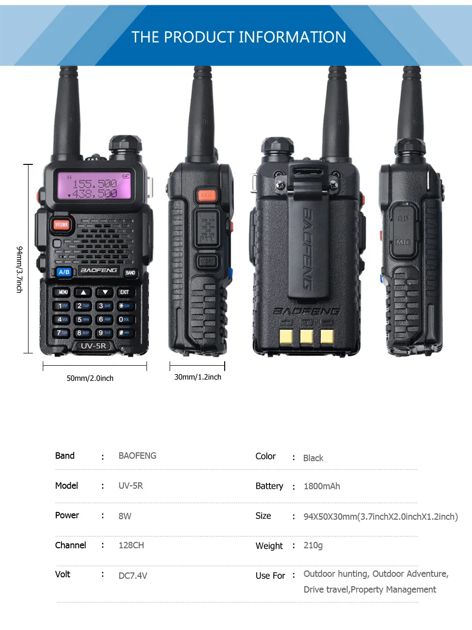 Baofeng UV 5R 8 Вт рация Ver BFP3-23 двухдиапазонный UV 5R PTT CB радио 128CH VOX фонарик Портативный Ham Радио Comunicador