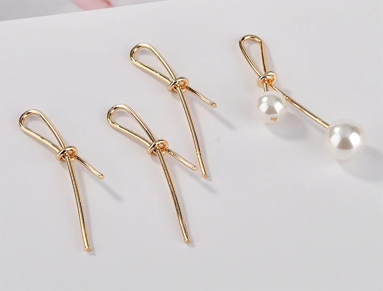 DIY медное покрытие 18k золотой цвет сохраняющий жемчуг Завязывающиеся асимметричные серьги-капли и аксессуары