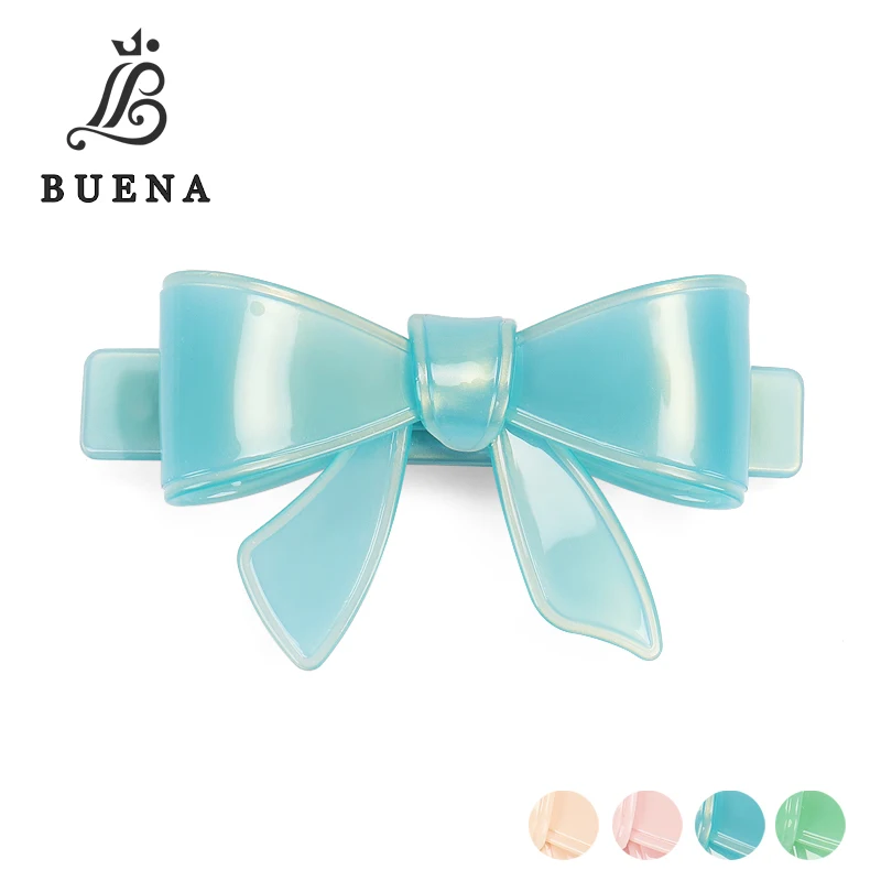 

Candy Color Bow Hair Barrette Cellulose Acetate Bowknot Women Hair Accessories Fashion Bow Hair Clip for Girls