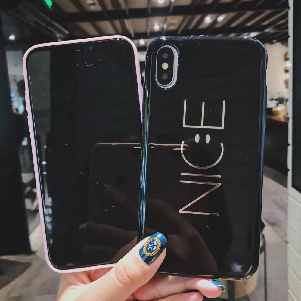 Милый чехол с буквенным принтом для телефона iphone 8 7 Plus XS Max XR X 10 мягкий силиконовый