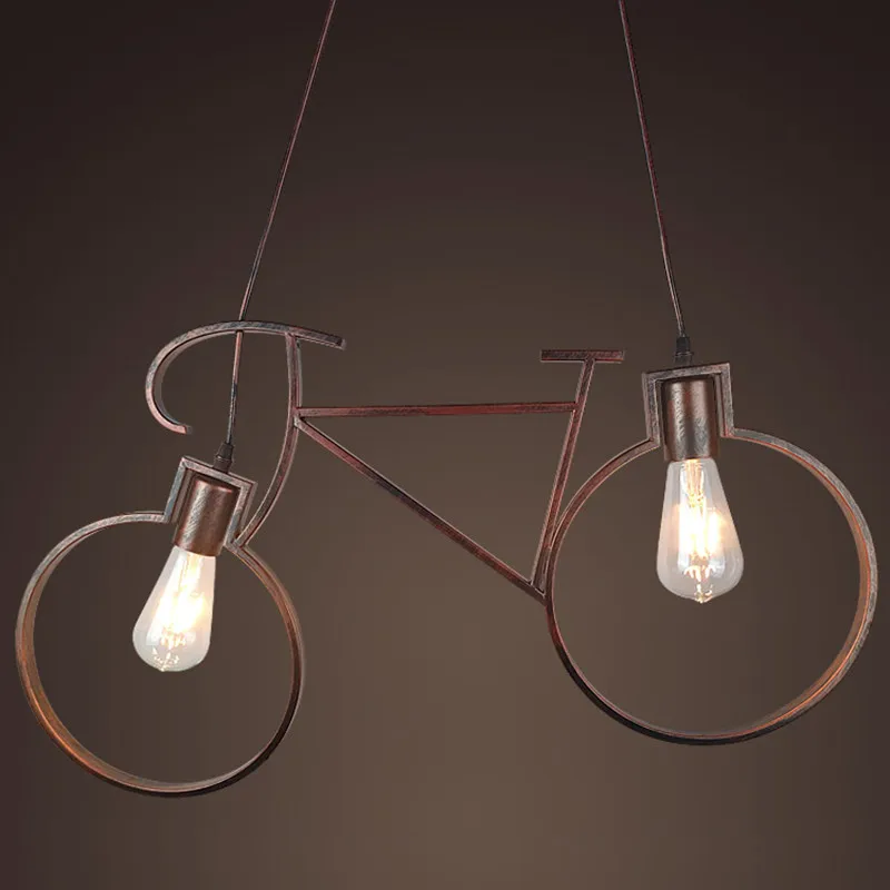 Ретро промышленный подвесной светильник в стиле велосипеда с железным проходом