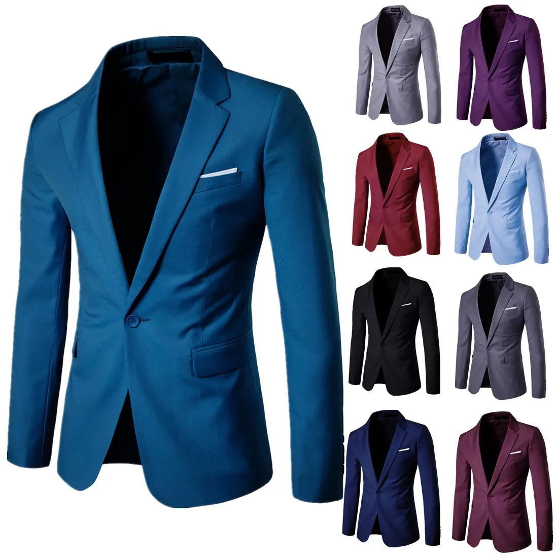 

Mens Suits Blazers Business Casual Suit Best Man Wedding Suit 9 Colors Optional Men Coat Large Size