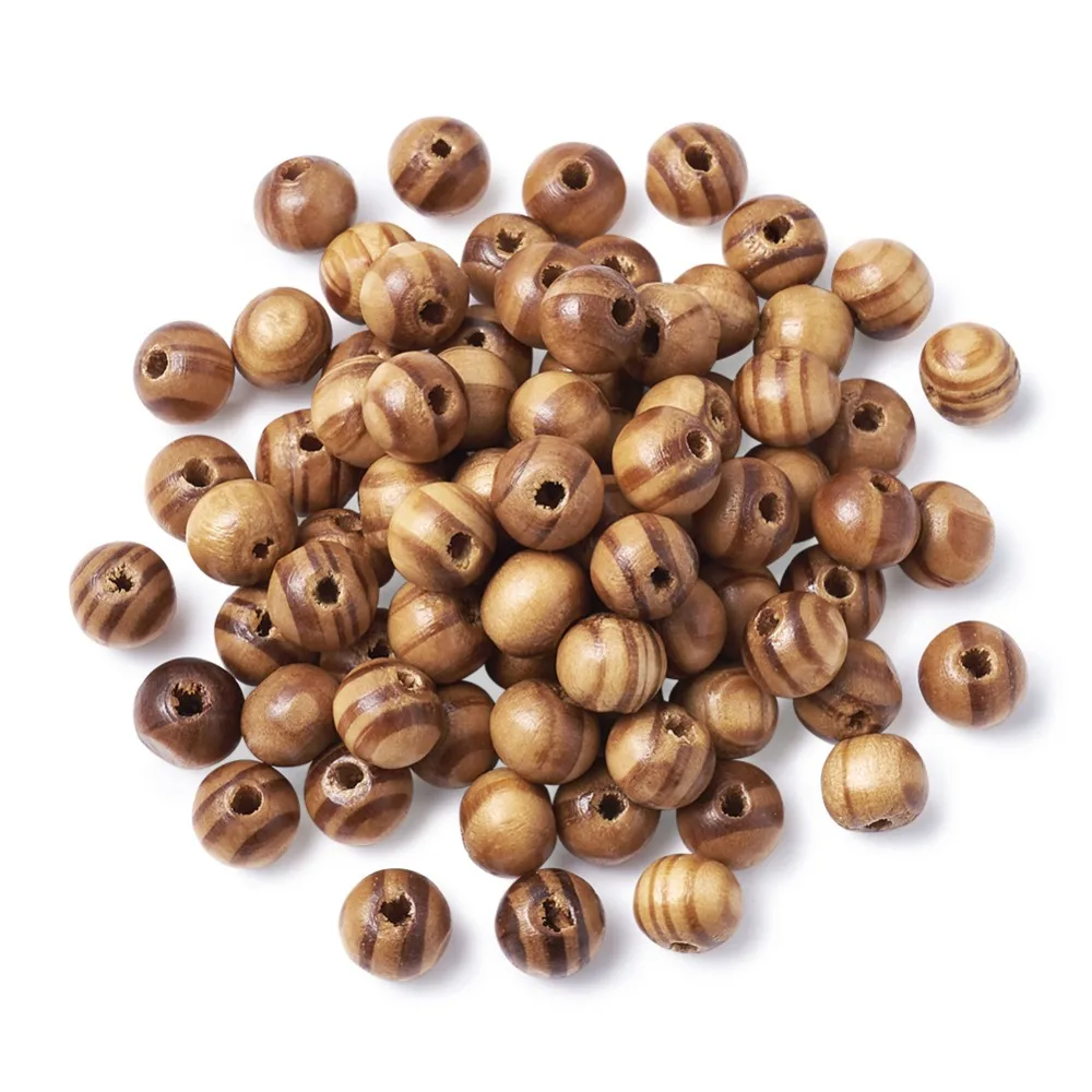 PandaHall 200 шт 8 мм деревянные Свободные Круглые шарики классические бусы для