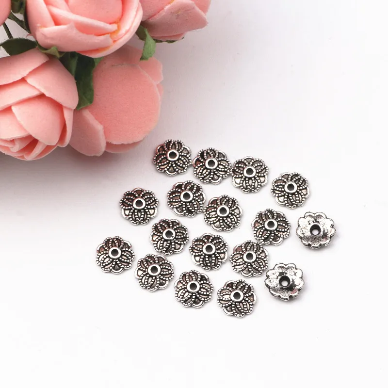 Тибетские крышки из бусин 300 шт. античные посеребренные 7 мм|jewelry parts|bead capsfiligree jewelry