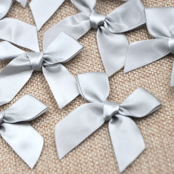 Gray 60 шт. атласная лента Бант Цветок Детские DIY вечерние подарочные упаковочные партии 10 цветов B30 - Цвет: Gray