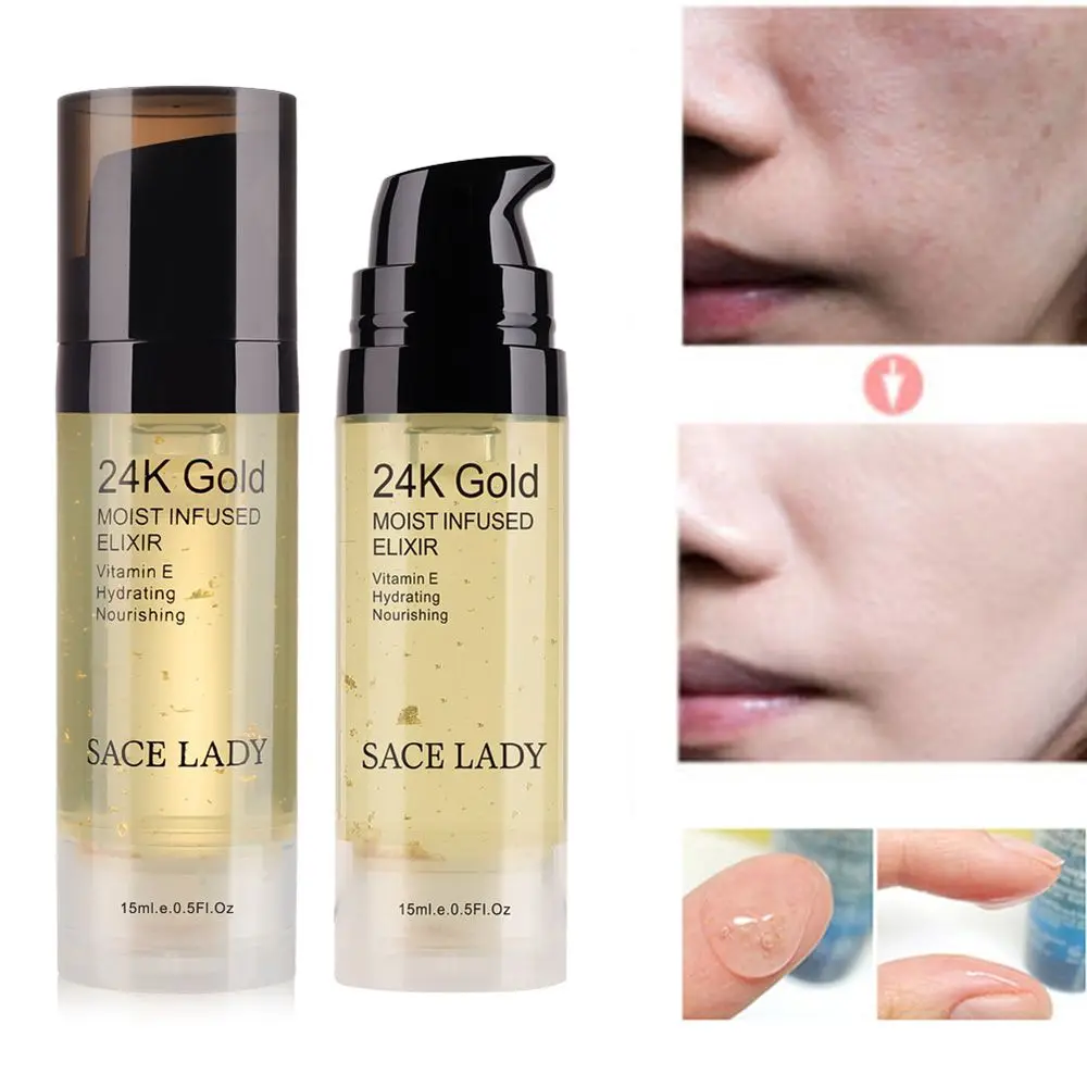 SACE LADY 15 мл 24k Gold Elixir ультра увлажняющее эфирное масло для лица основа макияжа