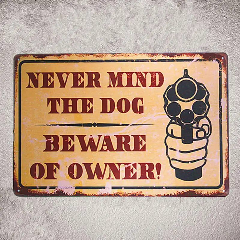 Металлическая Оловянная ретро вывеска Предупреждение ждающий пистолет мужская