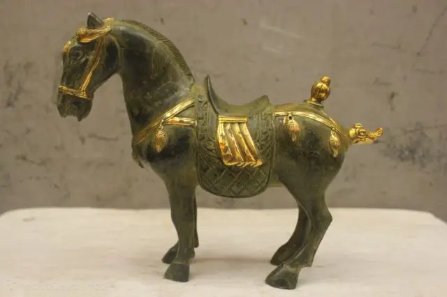 

Chinese Folk Culture Old bronze Brass Lucky horse Statue