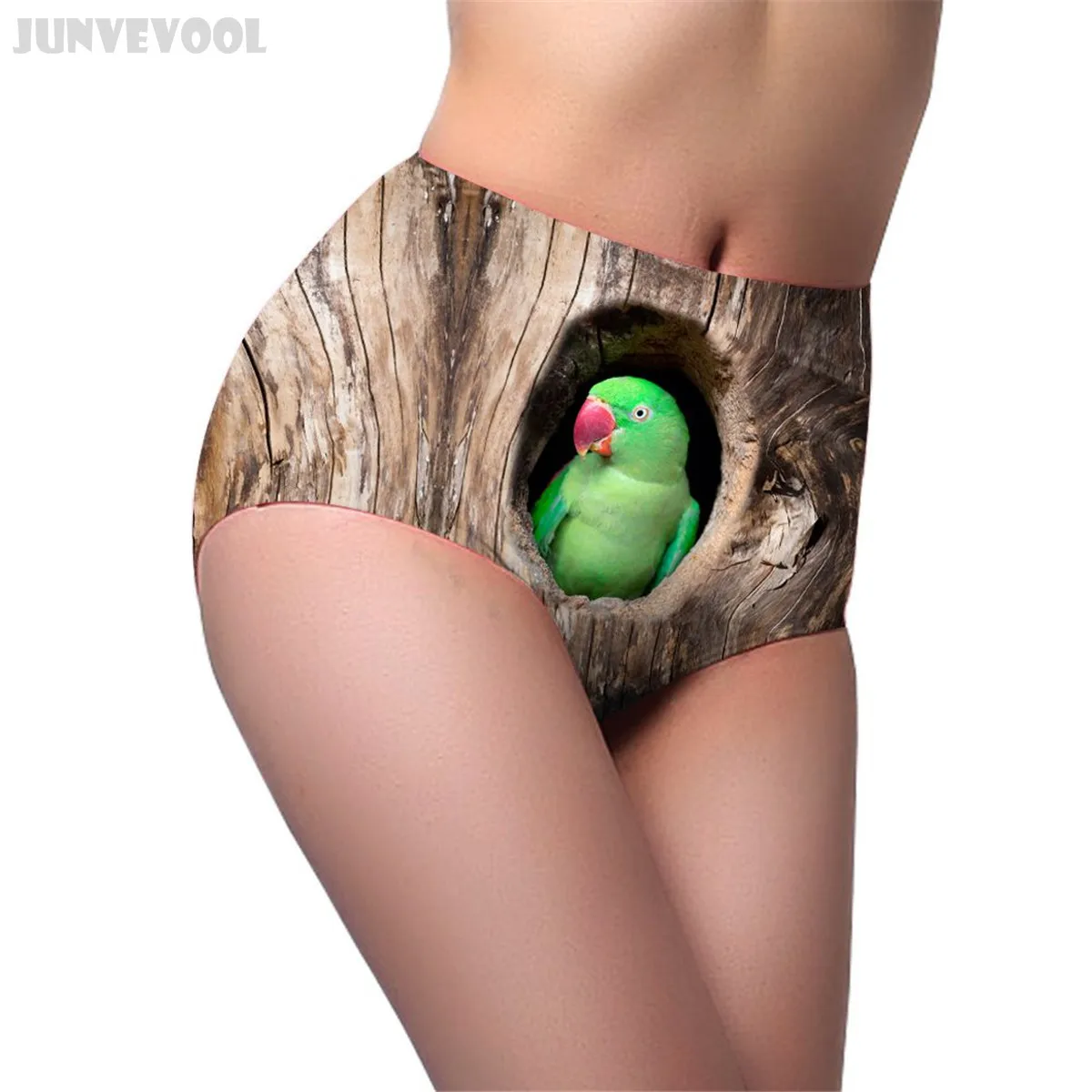 Женское нижнее белье высокая талия дерево пещера попугай принт женские s