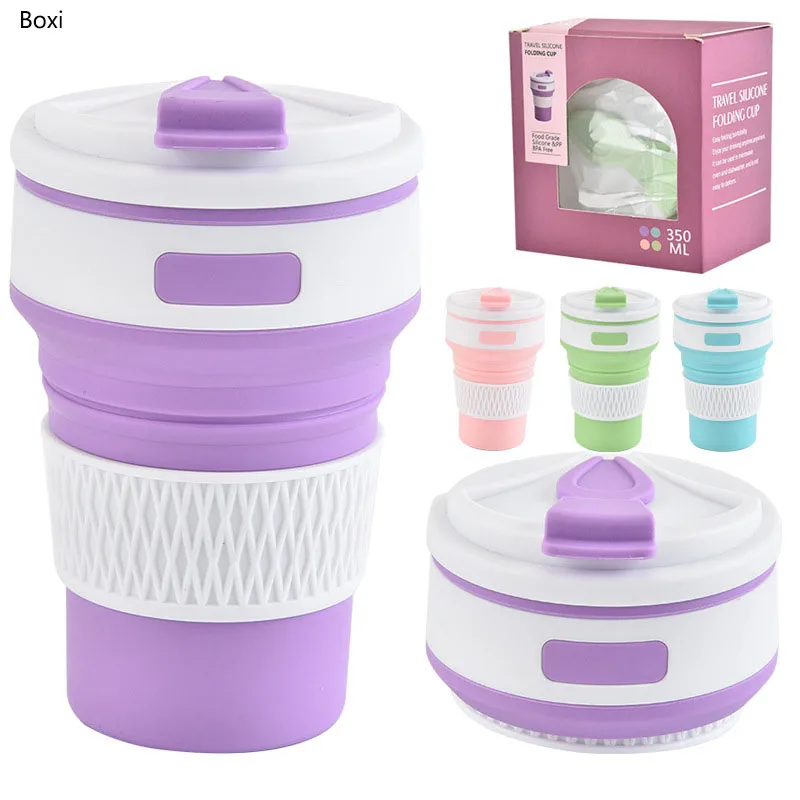 Креативная силиконовая складная бутылка для воды дорожная кофейная кружка