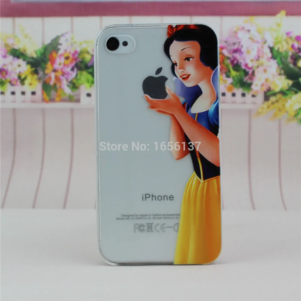 Чехлы для Apple iphone 4S 4 чехол iPhone4S/4 Белоснежка Анна Русалка Ариэль Золушка девочек 1