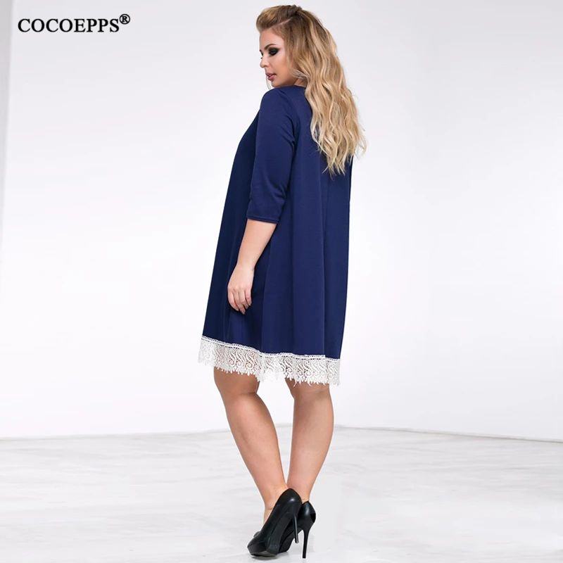 Повседневное женское платье COCOEPPS 5XL 6XL большого размера модель 2019 года весеннее
