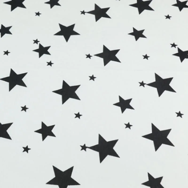 black stars 160 см* 50 см хлопковая ткань скандинавский ветер мультфильм красный черный Рождество Лось Олень звезда стрела Ткань шеврон для DIY подушка для колыбели ткани - Цвет: black stars