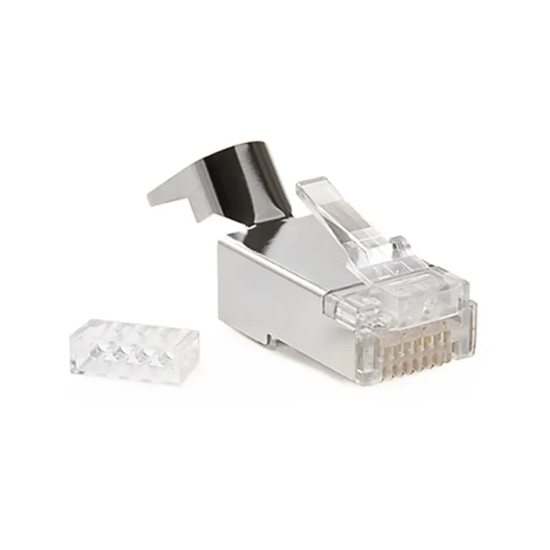 Cat6a Cat7 RJ45 штекер Экранированный FTP 8P8C сетевые разъемы 50u позолоченный для кабеля