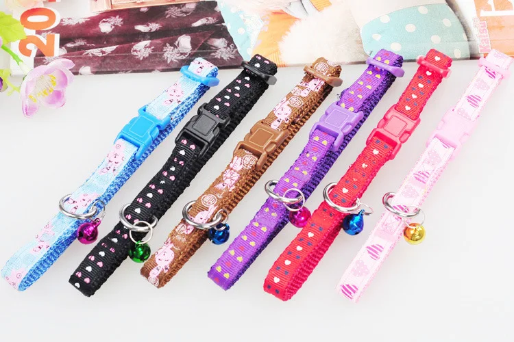 10 шт./лот ошейник для собак и кошек маленьких питомцев с колокольчиком ожерелье