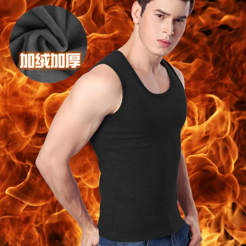 Мужской утепленный жилет на осень и зиму теплый из кашемира без рукавов|undershirt