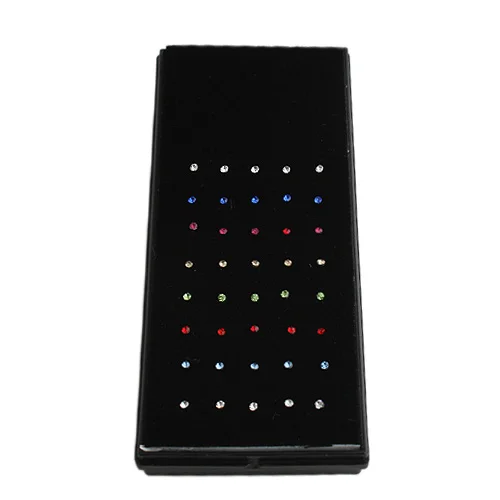 40 шт./комплект женские и мужские серьги гвоздики в стиле панк|rhinestone nose ring|nose ringnose