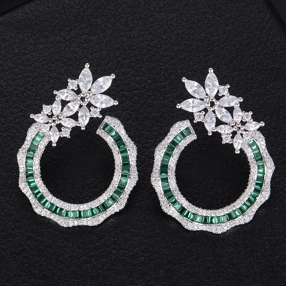 Женские Геометрические серьги SISCATHY с микро-инкрустацией из фианита для свадьбы