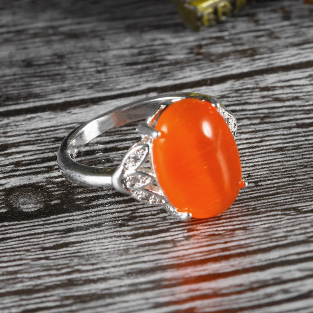 CHENGEN Charming personality clover red opal lady ring Exquisite women's ornaments Wedding party present | Украшения и