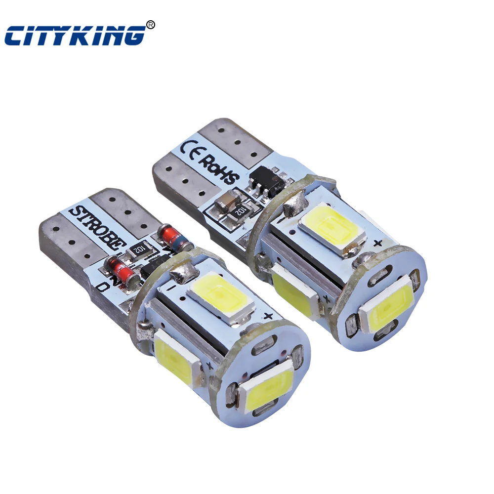 10 светодиодных ламп T10 для вспышки W5W 194 5SMD 5730 5630 другие аксессуары для салона автомобиля с двумя режимами работы, Smd стробоскоп