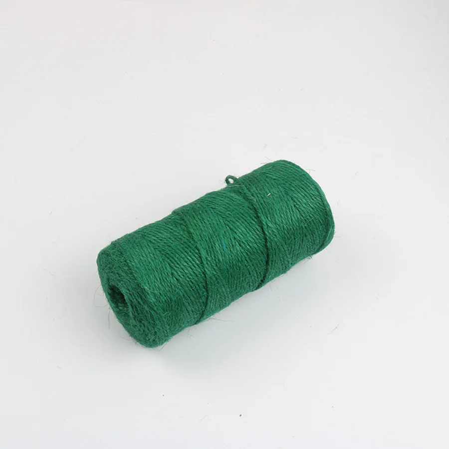 dark green 100 м/рулон 2 мм пеньковая пряжа плетеная веревка джутовая нить Мешковина вечерние упаковка для свадебного подарка шнуры цветные Zakka Скрапбукинг - Цвет: dark green