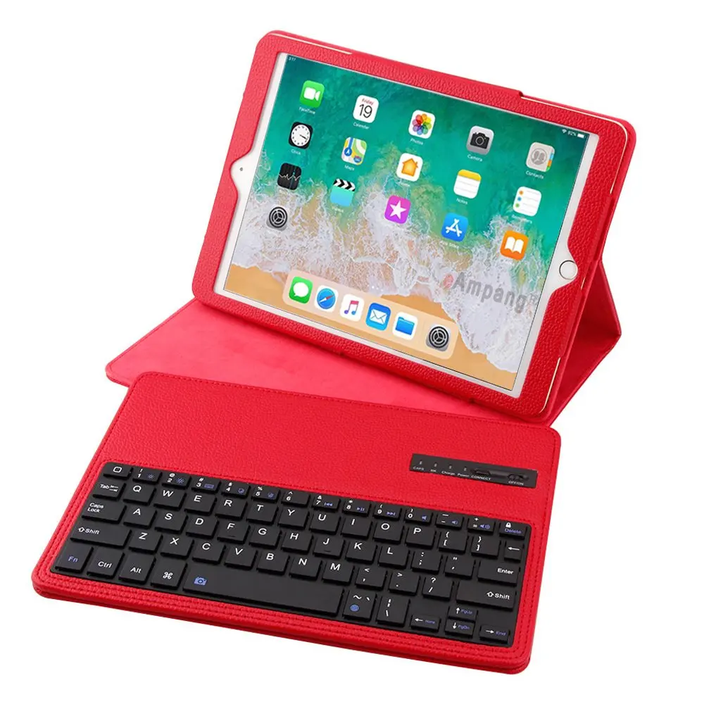 Съемный кожаный чехол с беспроводной Bluetooth клавиатурой для Apple iPad 9 7 2017 2018 5-го 6-го