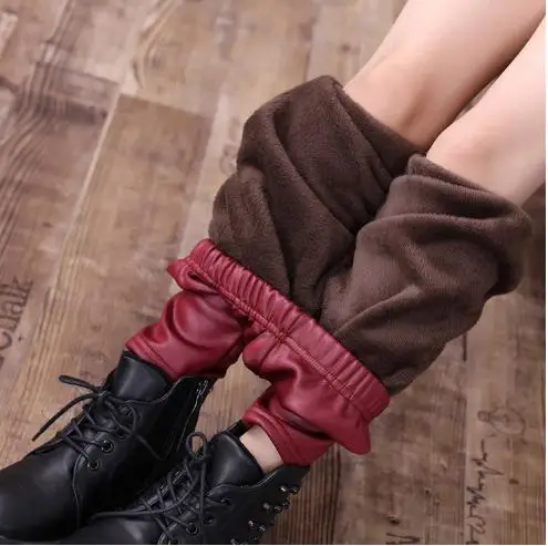 wine red (fleece) Детская одежда, весенне-осеннее нижнее белье для девочек, тонкие флисовые Колготки, детские кожаные штаны - Цвет: wine red (fleece)