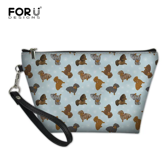 RH0321Z8 FORUDESIGNS Для женщин макияж мешок крошечный Жесткошерстный Такс кожи Косметические сумка-Органайзер для путешествий Профессиональный туалетные принадлежности, мытье чехол - Цвет: RH0321Z8