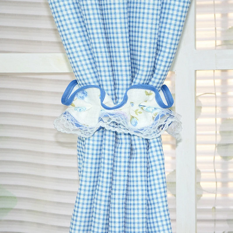 Занавески в пасторальном стиле Короткие шторы с цветочным принтом для принцессы