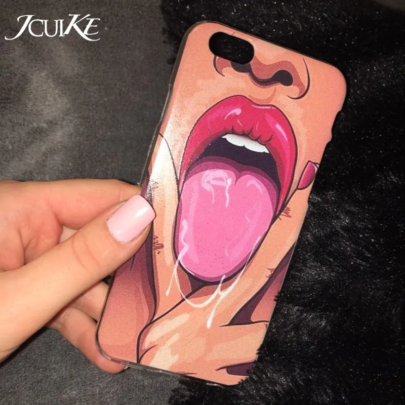 Tpu Silicone For iPhone 6S Crazy Sexual Sexy Tongue Girl Back Covers Phone Cases Coque Apple 6 6sPlus Soft Shell Bags | Мобильные