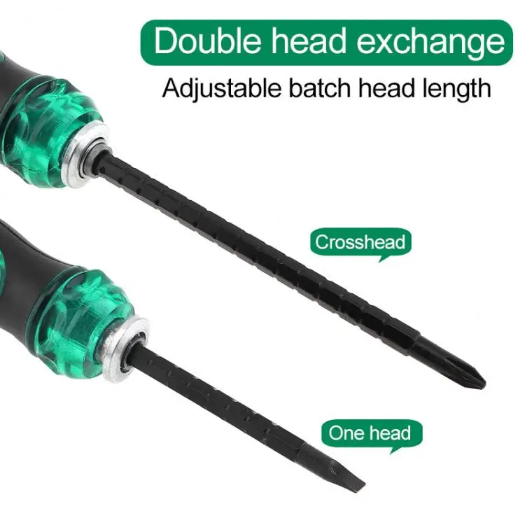 

5 /6 Inch Telescopic Ratchet Screwdriver Repair Household Dual-end Screw Driver Slotted Cross Magnetic Screwdriver for Repairing