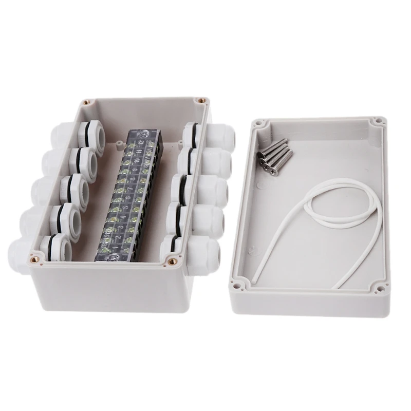 4 Inlet 4 Outlet ABS водонепроницаемые распределительные коробки наружное распределительное соединение внутренний короб для мониторинга Электрический забор чехол с кабельными сальниками - Цвет: 4 Inlet 4 Outlet