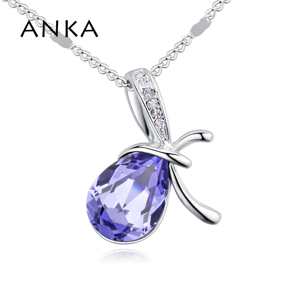 

ANKA Fashion Original Crystal Pendant Necklace Gift for Women Rhodium Plated Main Stone Crystals from Austria #129618