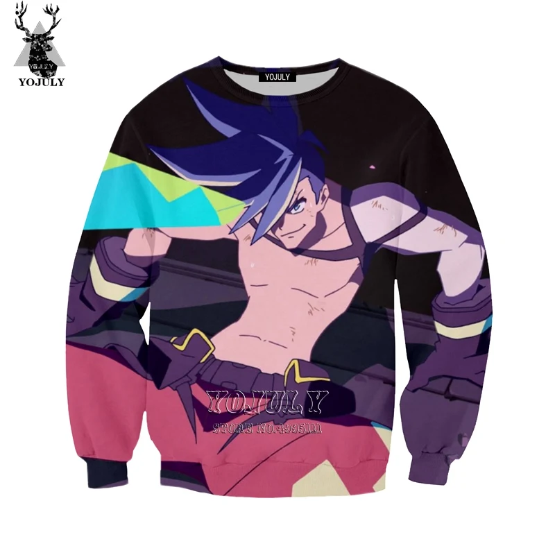 Yojuly 3d печати Для женщин Для мужчин аниме promare Толстовка Harajuku Осень толстовки Повседневное с О-образным вырезом с длинным рукавом Уличная A530 - Цвет: 6