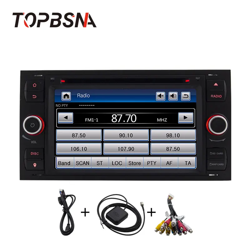 TOPBSNA Автомобильный мультимедийный плеер для Ford Mondeo S-max Focus C-MAX Galaxy Fiesta Transit Fusion